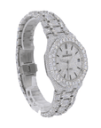 AP Stainless Steel 41MM Moissanite Diamond Watch 25CT Studded Band - Moissanite Bazaar - moissanitebazaar.com