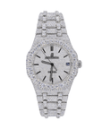 AP Stainless Steel 41MM Moissanite Diamond Watch 25CT Studded Band - Moissanite Bazaar - moissanitebazaar.com