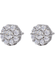 Iced Out Flower Earrings VVS Moissanite Daimond Earrings - Moissanite Bazaar - moissanitebazaar.com