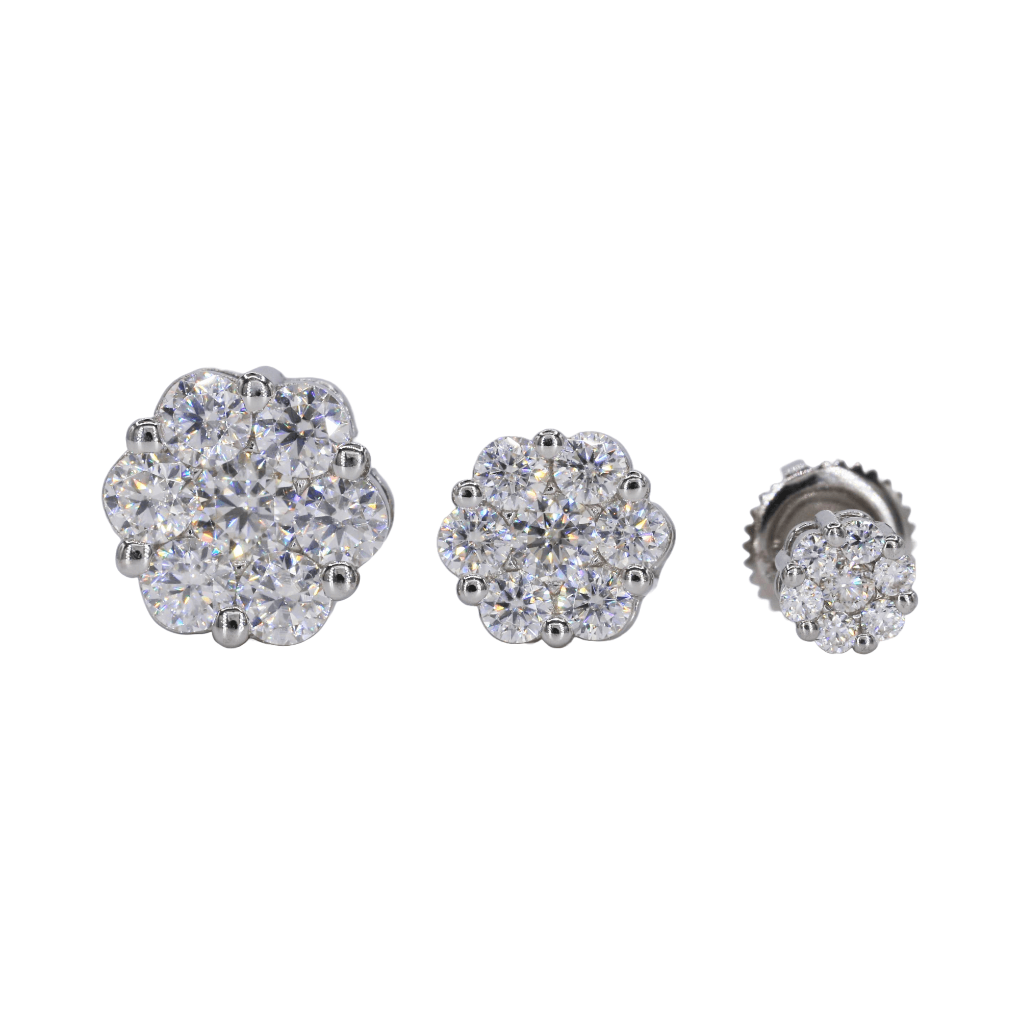 Flower VVS Moissanite Diamond Earrings - Moissanite Bazaar - moissanitebazaar.com