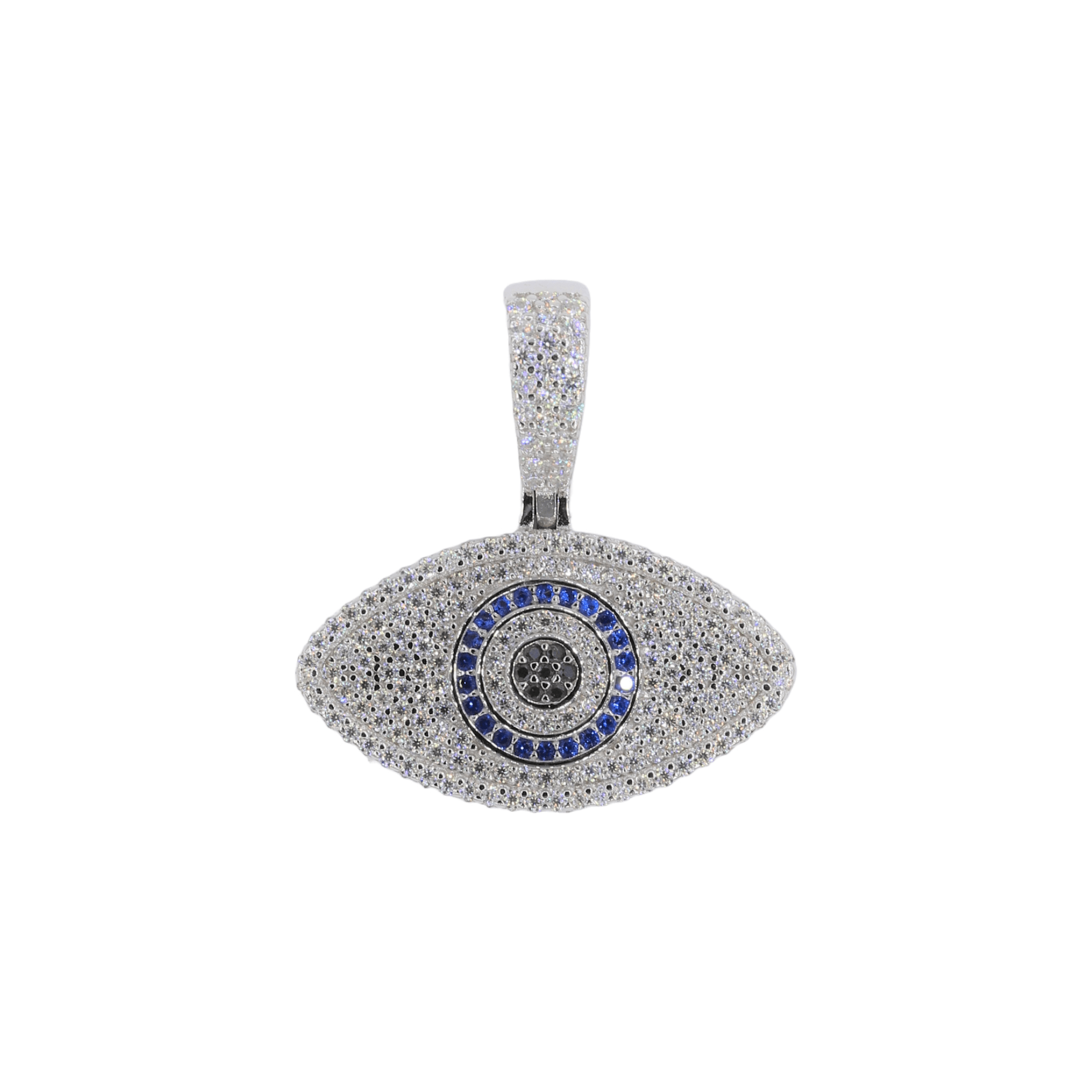 Blue Evil Eye VVS Moissanite Diamond Pendant - Moissanite Bazaar - moissanitebazaar.com