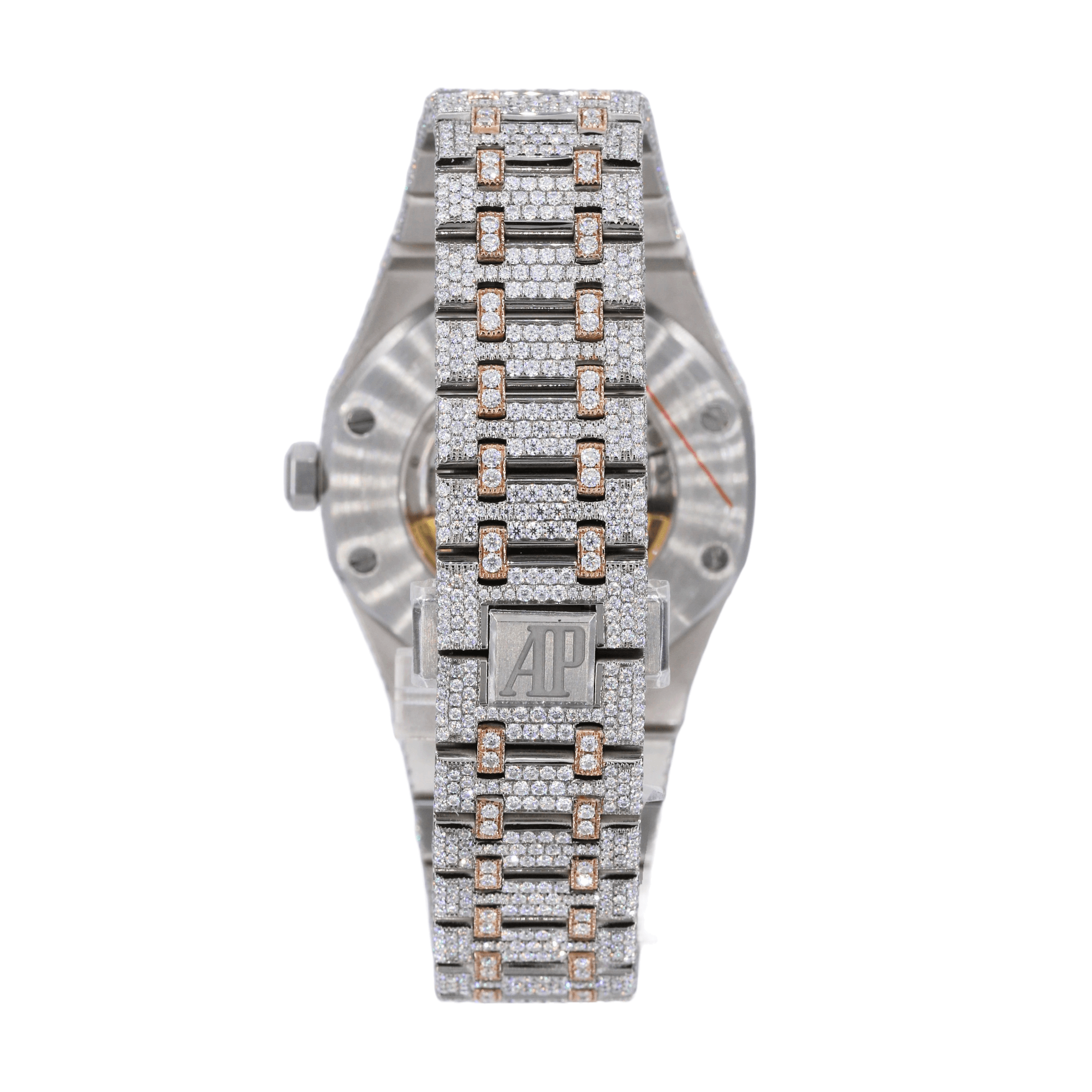 AP Stainless Steel 41MM Moissanite Diamond Watch 25CT With Two-Tone Option - Moissanite Bazaar - moissanitebazaar.com