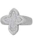 Small Iced Out Cross VVS Moissanite Diamond Ring - Moissanite Bazaar - moissanitebazaar.com
