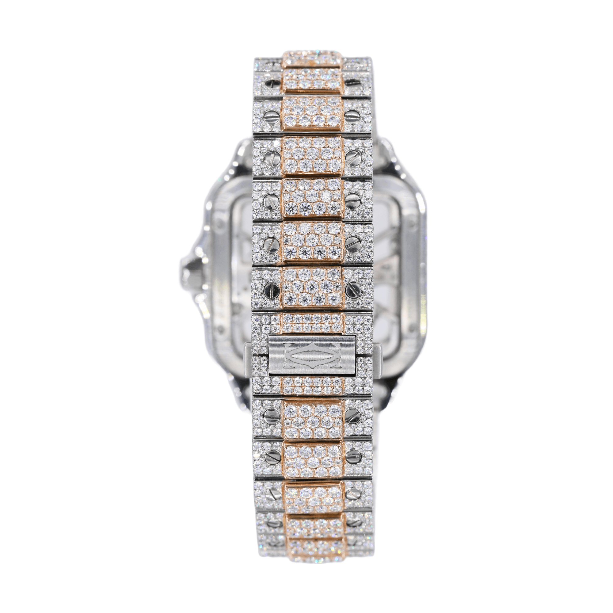 CS Two Tone 41MM Moissanite Diamond Watch 20CT - Moissanite Bazaar - moissanitebazaar.com