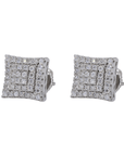 3 Step Iced Out Square VVS Moissanite Daimond Earrings - Moissanite Bazaar - moissanitebazaar.com