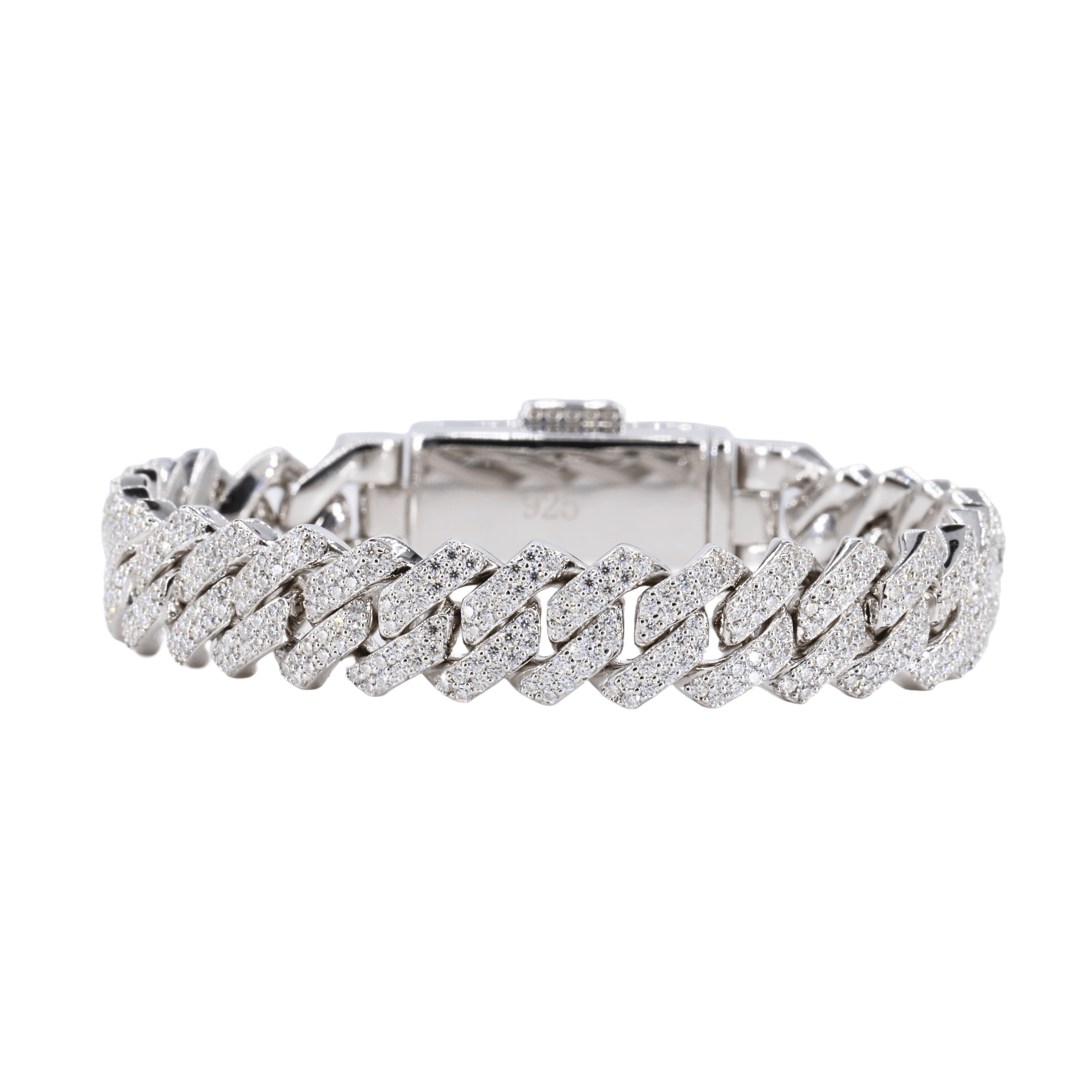 12MM Cuban Bracelet VVS Moissanite Diamonds - Moissanite Bazaar - moissanitebazaar.com
