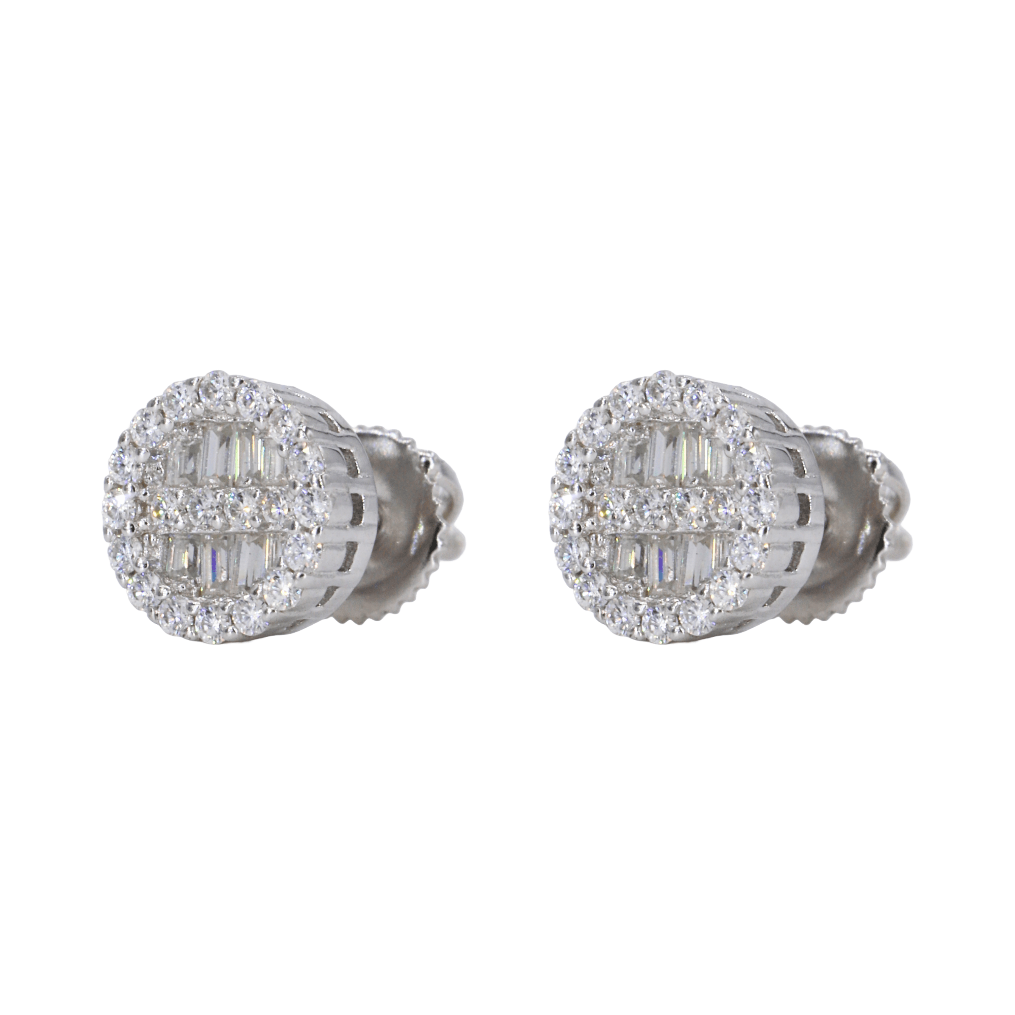 Baguette Infill VVS Moissanite Daimond Earrings - Moissanite Bazaar - moissanitebazaar.com