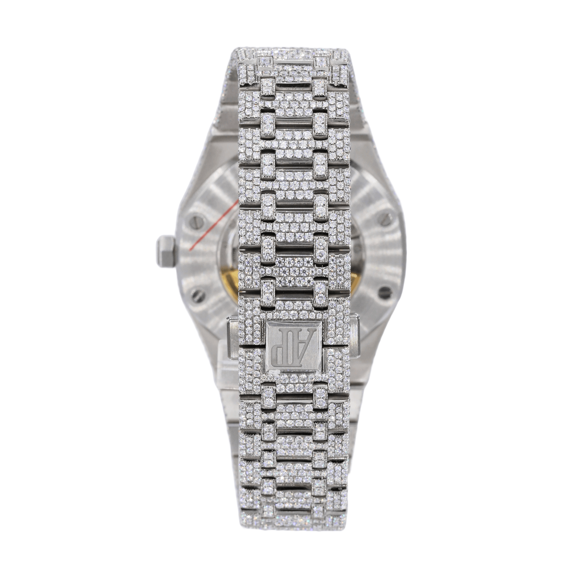 AP Stainless Steel 41MM Moissanite Diamond Watch 25CT With Two-Tone Option - Moissanite Bazaar - moissanitebazaar.com