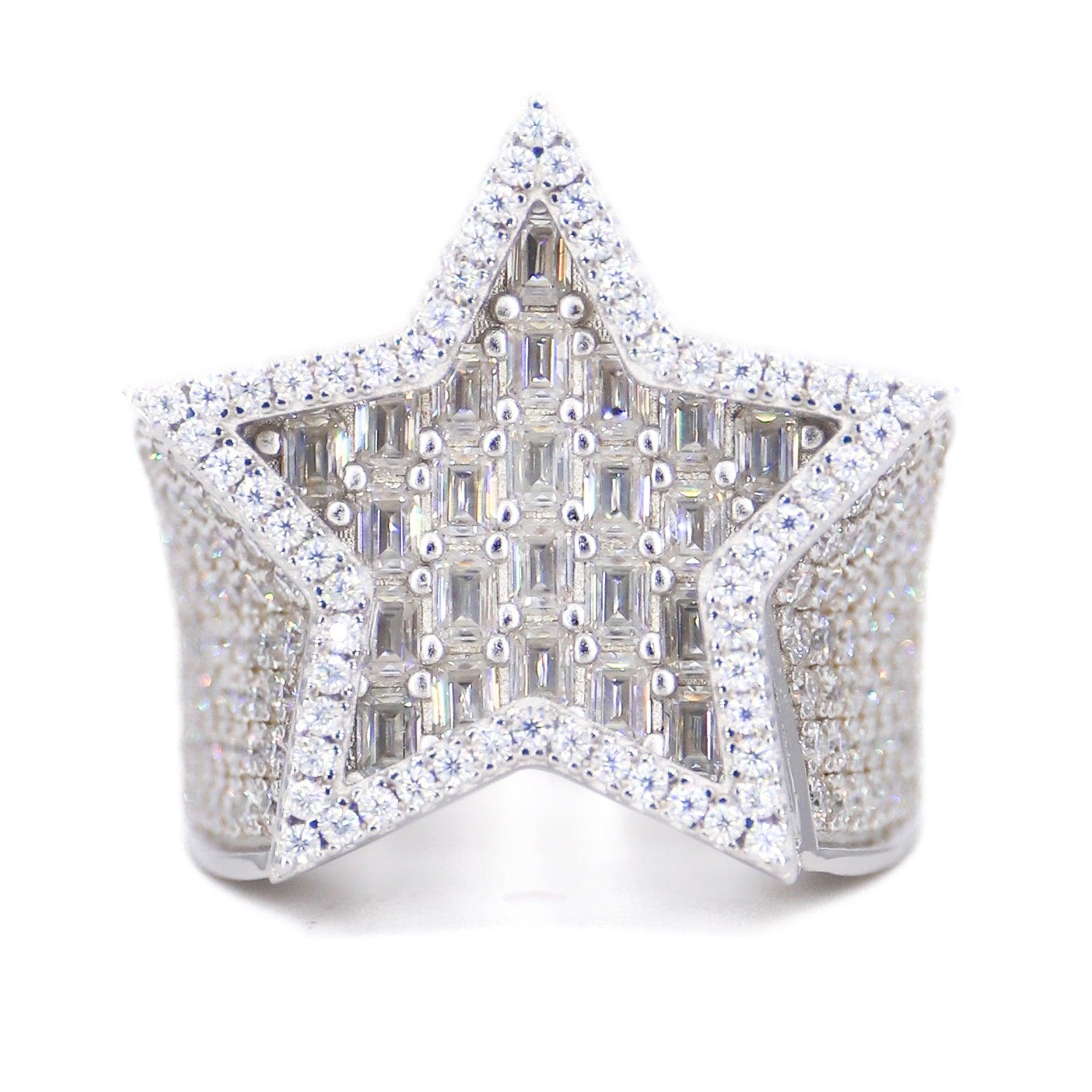 Baguette Star VVS Moissanite Diamond Ring - Moissanite Bazaar - moissanitebazaar.com