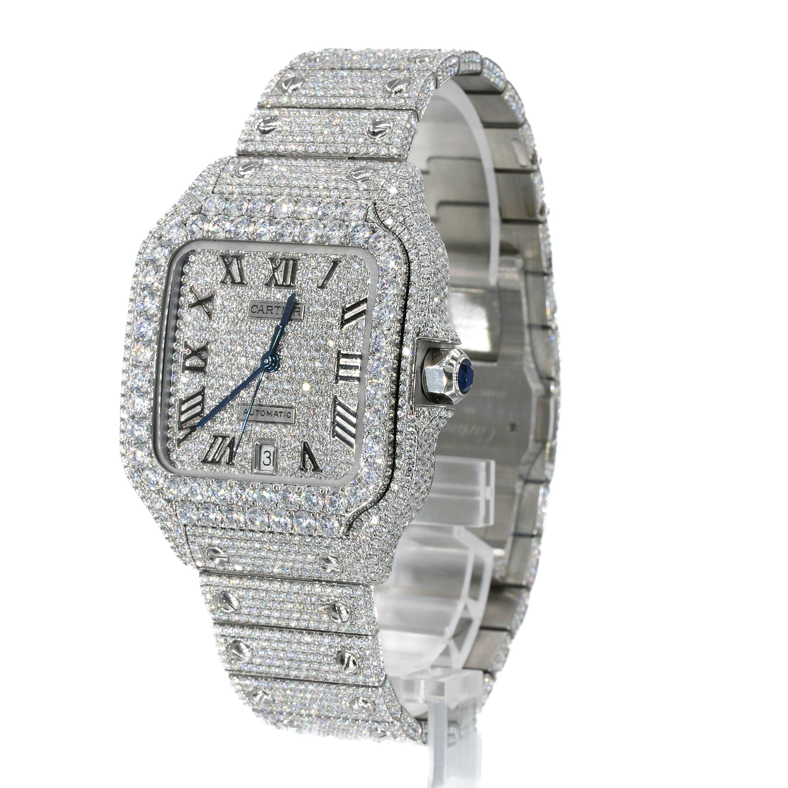 CS 41MM Moissanite Diamond Watch 20CT - Moissanite Bazaar - moissanitebazaar.com