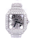 Cartier Santos Skeleton 41MM Moissanite Diamond Watch 20CT - Moissanite Bazaar - moissanitebazaar.com