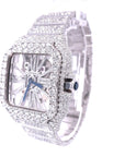 Cartier Santos Skeleton 41MM Moissanite Diamond Watch 20CT - Moissanite Bazaar - moissanitebazaar.com