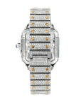 CS Skeleton Two-Tone 41MM VVS Moissanite Diamond Watch 20CT - Moissanite Bazaar - moissanitebazaar.com