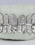 Diamond Top and Diamond Cut Bottom VVS Moisannite Diamond Grillz - Moissanite Bazaar - moissanitebazaar.com