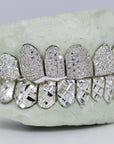 Diamond Top and Diamond Cut Bottom VVS Moisannite Diamond Grillz - Moissanite Bazaar - moissanitebazaar.com