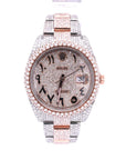 Rolex DateJust Two-Tone Rose Gold 41MM Moissanite Diamond Watch 22CT - Moissanite Bazaar - moissanitebazaar.com