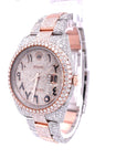 Rolex DateJust Two-Tone Rose Gold 41MM Moissanite Diamond Watch 22CT - Moissanite Bazaar - moissanitebazaar.com