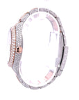 Rolex DateJust Two-Tone Rose Gold 41MM Moissanite Diamond Watch 22CT - Moissanite Bazaar - moissanitebazaar.com