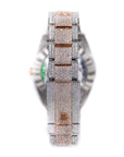 DJ Two-Tone Rose Gold Roman Numerals 41MM Moissanite Diamond Watch 22CT - Moissanite Bazaar - moissanitebazaar.com