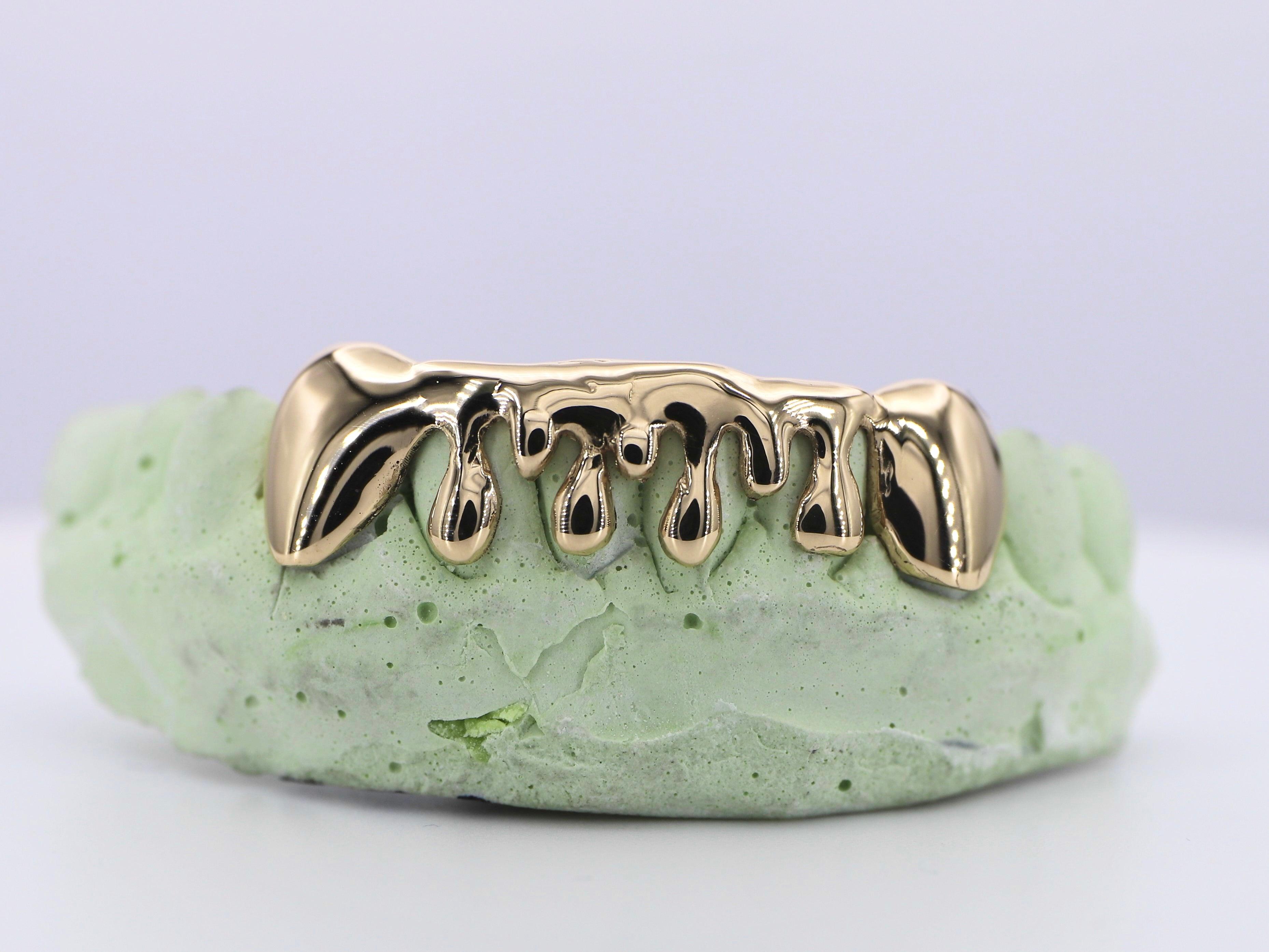 Gold Drip Grillz - Moissanite Bazaar - moissanitebazaar.com