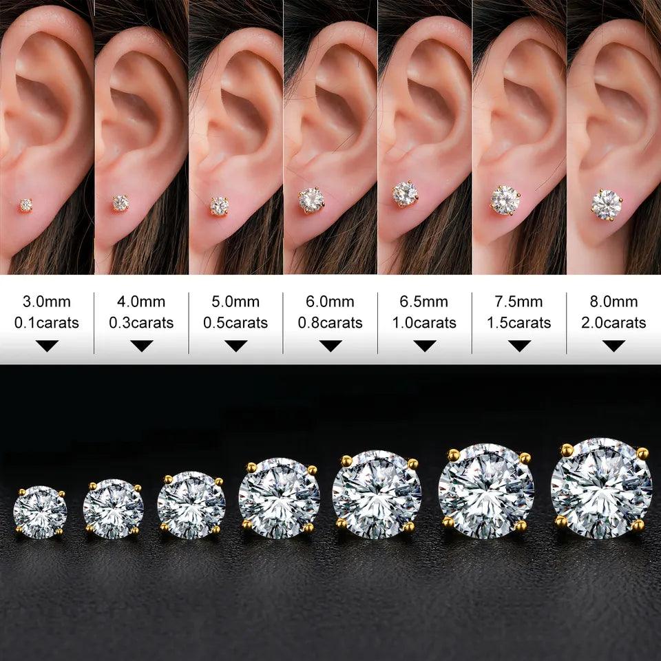 VVS Moissanite Diamond Stud Earrings - Moissanite Bazaar - moissanitebazaar.com